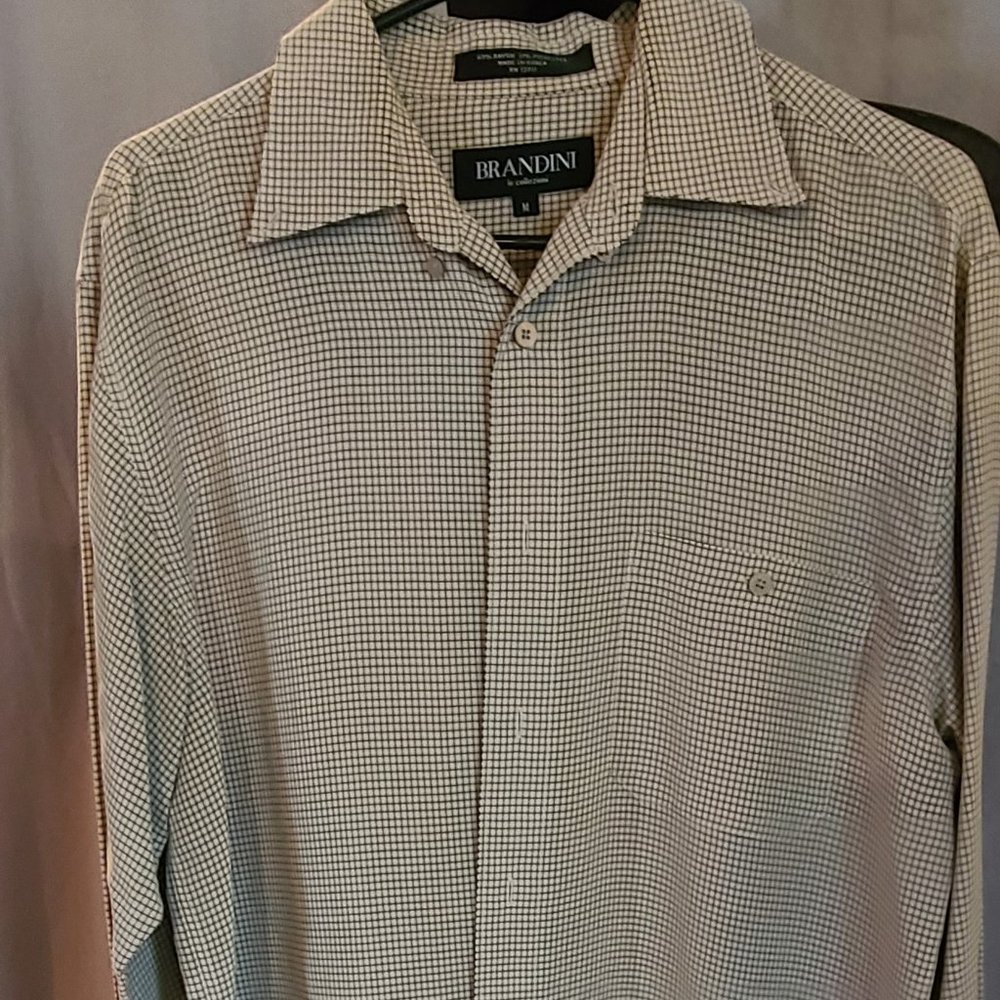 Taupe and Black Window Pane Dress Shirt